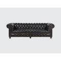 Antike 3 -Sitzer Polster Vintage Ledersofa